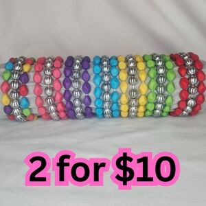 Stretch Bracelet Trio And Earring Set NWT Mix And Match 2 For $10 Polygon Beads